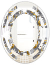 Golden Rose Flowers - Modern Round or Oval Wall Mirror - Space