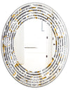 Golden Rose Flowers - Modern Round or Oval Wall Mirror - Wave