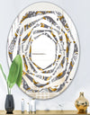 Golden Rose Flowers - Modern Round or Oval Wall Mirror - Whirl