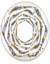 Golden Rose Flowers - Modern Round or Oval Wall Mirror - Whirl