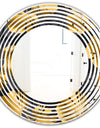 Golden Palm Leaves III - Modern Round or Oval Wall Mirror - Wave