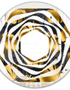 Golden Palm Leaves III - Modern Round or Oval Wall Mirror - Whirl