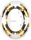 Golden Palm Leaves III - Modern Round or Oval Wall Mirror - Space