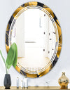 Golden Palm Leaves III - Modern Round or Oval Wall Mirror - Triple C