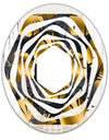 Golden Palm Leaves III - Modern Round or Oval Wall Mirror - Whirl