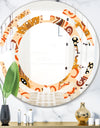 Retro Indian Floral Batik III - Modern Round or Oval Wall Mirror - Space
