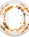 Retro Indian Floral Batik III - Modern Round or Oval Wall Mirror - Space