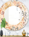 Retro Indian Floral Batik III - Modern Round or Oval Wall Mirror - Wave