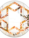Retro Indian Floral Batik III - Modern Round or Oval Wall Mirror - Hexagon Star