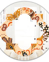 Retro Indian Floral Batik III - Modern Round or Oval Wall Mirror - Quatrefoil