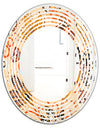 Retro Indian Floral Batik III - Modern Round or Oval Wall Mirror - Wave