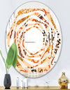 Retro Indian Floral Batik III - Modern Round or Oval Wall Mirror - Whirl