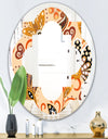 Retro Indian Floral Batik III - Modern Round or Oval Wall Mirror - Quatrefoil