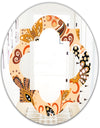Retro Indian Floral Batik III - Modern Round or Oval Wall Mirror - Quatrefoil