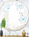 Retro Handdrawn Poppies I - Modern Round or Oval Wall Mirror - Quatrefoil