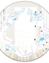 Retro Handdrawn Poppies I - Modern Round or Oval Wall Mirror - Quatrefoil
