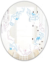 Retro Handdrawn Poppies I - Modern Round or Oval Wall Mirror - Quatrefoil