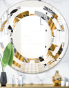 Geometric luxury jungle foliage pattern - Modern Round or Oval Wall Mirror - Space