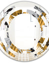 Geometric luxury jungle foliage pattern - Modern Round or Oval Wall Mirror - Space