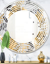Geometric luxury jungle foliage pattern - Modern Round or Oval Wall Mirror - Wave