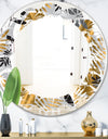 Geometric luxury jungle foliage pattern - Modern Round or Oval Wall Mirror - Leaves