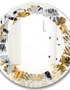 Geometric luxury jungle foliage pattern - Modern Round or Oval Wall Mirror - Leaves