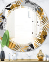 Geometric luxury jungle foliage pattern - Modern Round or Oval Wall Mirror - Triple C