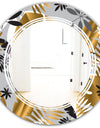 Geometric luxury jungle foliage pattern - Modern Round or Oval Wall Mirror - Triple C