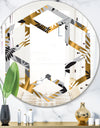 Geometric luxury jungle foliage pattern - Modern Round or Oval Wall Mirror - Hexagon Star