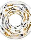 Geometric luxury jungle foliage pattern - Modern Round or Oval Wall Mirror - Whirl