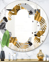 Geometric luxury jungle foliage pattern - Modern Round or Oval Wall Mirror - Quatrefoil