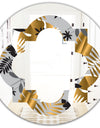 Geometric luxury jungle foliage pattern - Modern Round or Oval Wall Mirror - Quatrefoil