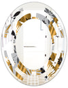 Geometric luxury jungle foliage pattern - Modern Round or Oval Wall Mirror - Space