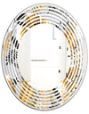 Geometric luxury jungle foliage pattern - Modern Round or Oval Wall Mirror - Wave