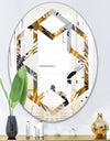 Geometric luxury jungle foliage pattern - Modern Round or Oval Wall Mirror - Hexagon Star