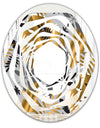 Geometric luxury jungle foliage pattern - Modern Round or Oval Wall Mirror - Whirl