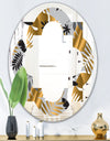 Geometric luxury jungle foliage pattern - Modern Round or Oval Wall Mirror - Quatrefoil