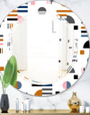 Retro Abstract Design XI - Modern Round or Oval Wall Mirror - Triple C