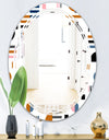 Retro Abstract Design XI - Modern Round or Oval Wall Mirror - Triple C