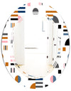 Retro Abstract Design XI - Modern Round or Oval Wall Mirror - Triple C