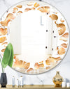 Liquid Gold I - Modern Round or Oval Wall Mirror - Leaves