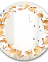 Liquid Gold I - Modern Round or Oval Wall Mirror - Leaves
