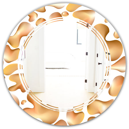 Liquid Gold I - Modern Round or Oval Wall Mirror - Triple C