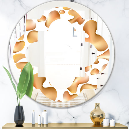Liquid Gold I - Modern Round or Oval Wall Mirror - Quatrefoil