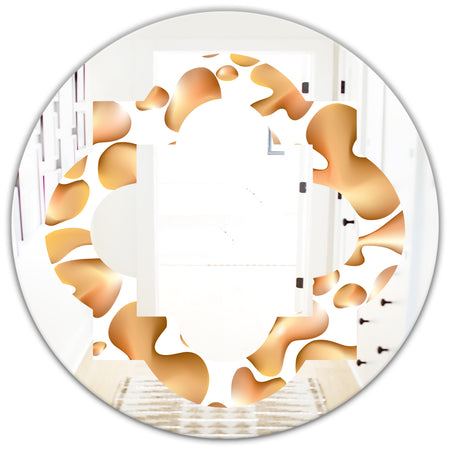 Liquid Gold I - Modern Round or Oval Wall Mirror - Quatrefoil