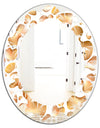 Liquid Gold I - Modern Round or Oval Wall Mirror - Leaves