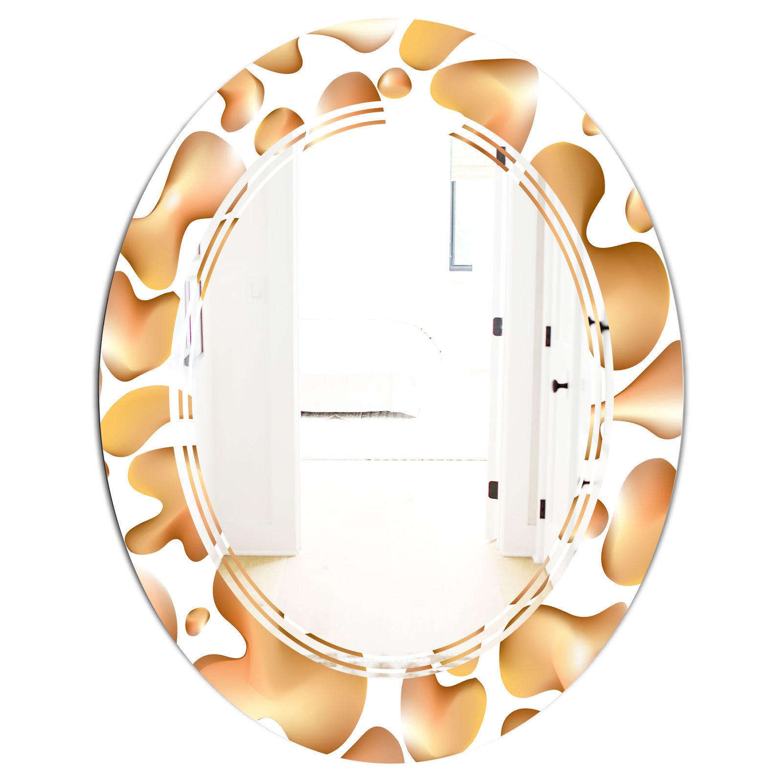 Liquid Gold I - Modern Round or Oval Wall Mirror - Triple C