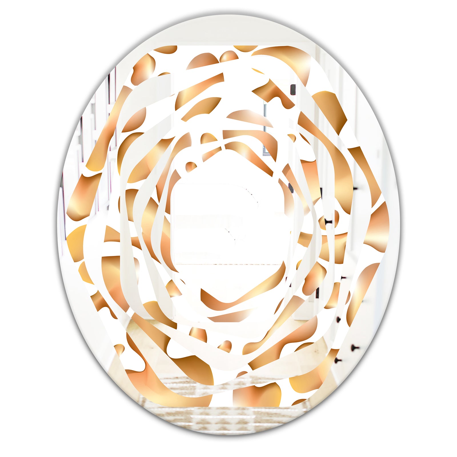 Liquid Gold I - Modern Round or Oval Wall Mirror - Whirl