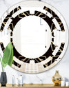 Gold and Black Art Deco Pattern - Modern Round or Oval Wall Mirror - Space
