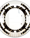 Gold and Black Art Deco Pattern - Modern Round or Oval Wall Mirror - Space